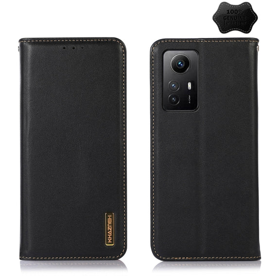 For Xiaomi Redmi Note 12S 4G KHAZNEH Nappa Top Layer Cowhide Leather Phone Case(Black)