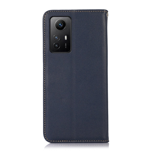 For Xiaomi Redmi Note 12S 4G KHAZNEH Nappa Top Layer Cowhide Leather Phone Case(Blue)