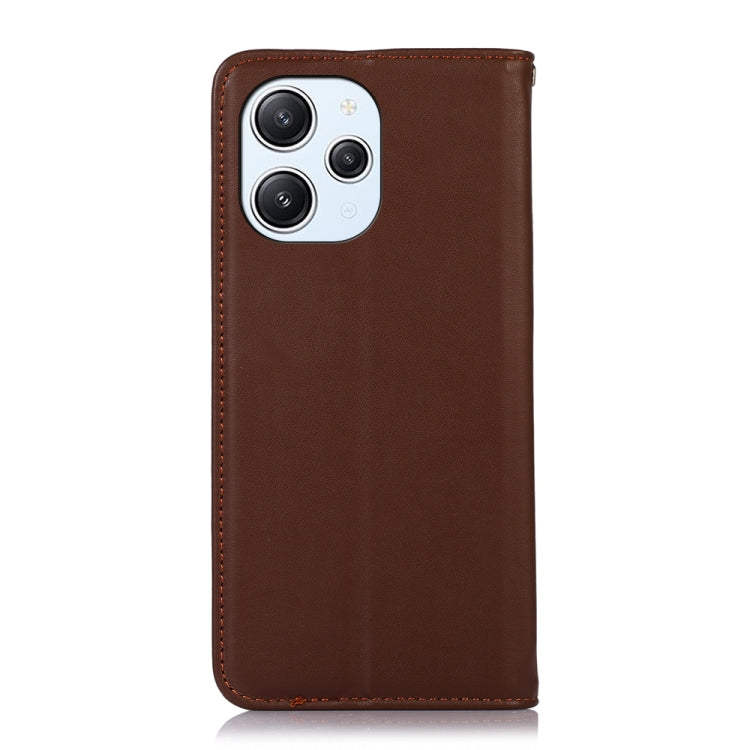For Xiaomi Redmi 12 KHAZNEH Nappa Top Layer Cowhide Leather Phone Case(Brown)