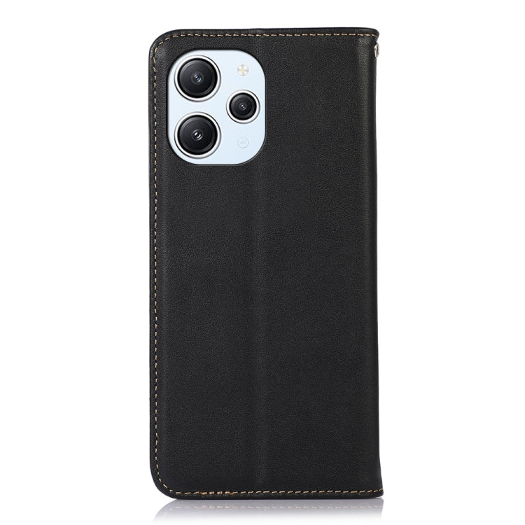 For Xiaomi Redmi 12 KHAZNEH Nappa Top Layer Cowhide Leather Phone Case(Black)