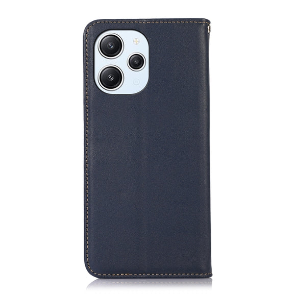 For Xiaomi Redmi 12 KHAZNEH Nappa Top Layer Cowhide Leather Phone Case(Blue)