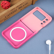 For Samsung Galaxy Z Flip3 5G Liquid TPU Silicone Gradient MagSafe Phone Case(Pink Red)