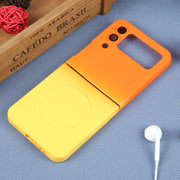 For Samsung Galaxy Z Flip3 5G Liquid TPU Silicone Gradient MagSafe Phone Case(Orange Yellow)