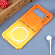 For Samsung Galaxy Z Flip4 Liquid TPU Silicone Gradient MagSafe Phone Case(Orange Yellow)