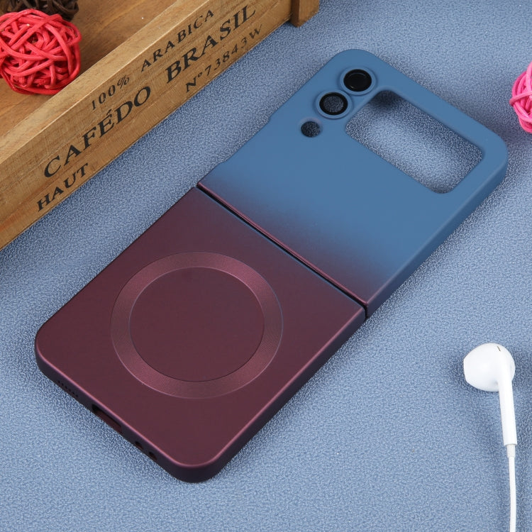 For Samsung Galaxy Z Flip4 Liquid TPU Silicone Gradient MagSafe Phone Case(Blue Purple)
