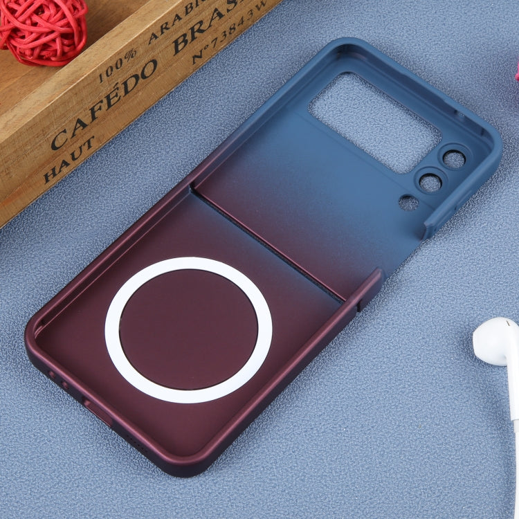 For Samsung Galaxy Z Flip4 Liquid TPU Silicone Gradient MagSafe Phone Case(Blue Purple)