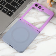 For Samsung Galaxy Z Flip5 Liquid TPU Silicone Gradient MagSafe Phone Case(Purple Grey)