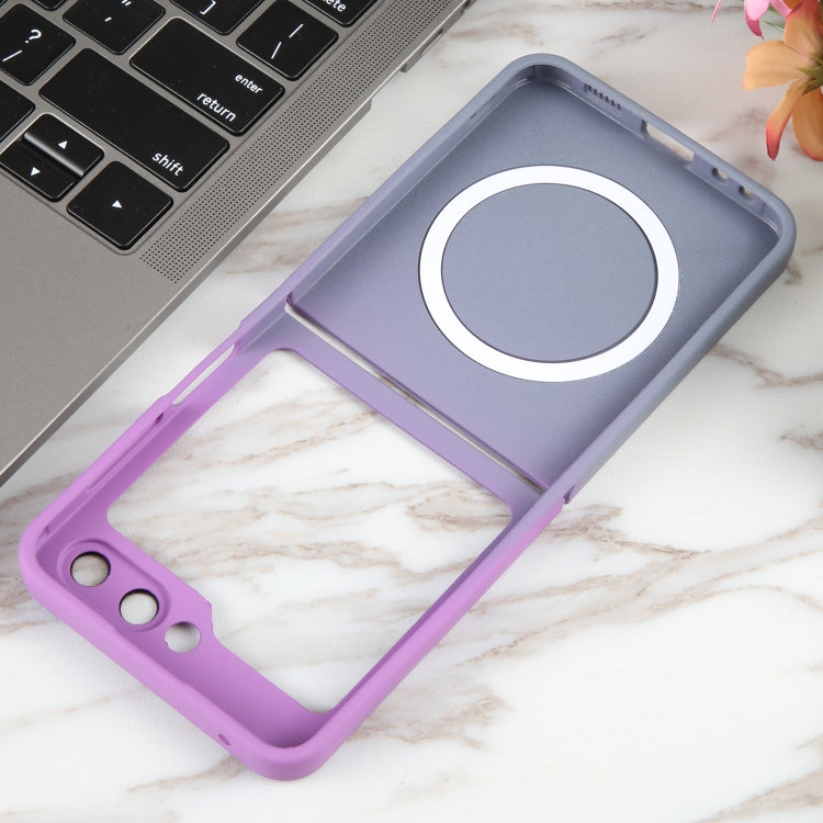 For Samsung Galaxy Z Flip5 Liquid TPU Silicone Gradient MagSafe Phone Case(Purple Grey)