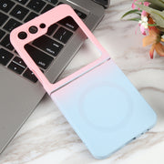 For Samsung Galaxy Z Flip5 Liquid TPU Silicone Gradient MagSafe Phone Case(Pink Blue)