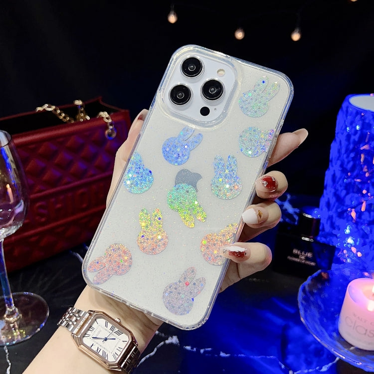 For iPhone 13 Little Star Series Glitter Powder TPU Phone Case(Little Rabbit)
