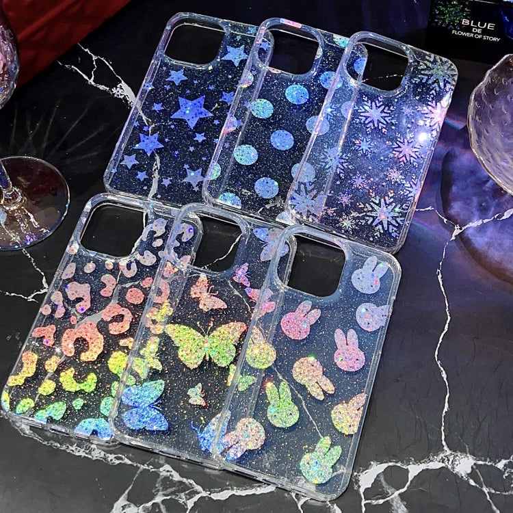 For iPhone 11 Little Star Series Glitter Powder TPU Phone Case(Butterflies)