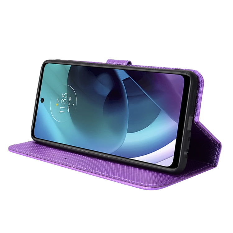 For Motorola Moto G52J 5G Diamond Texture Leather Phone Case(Purple)