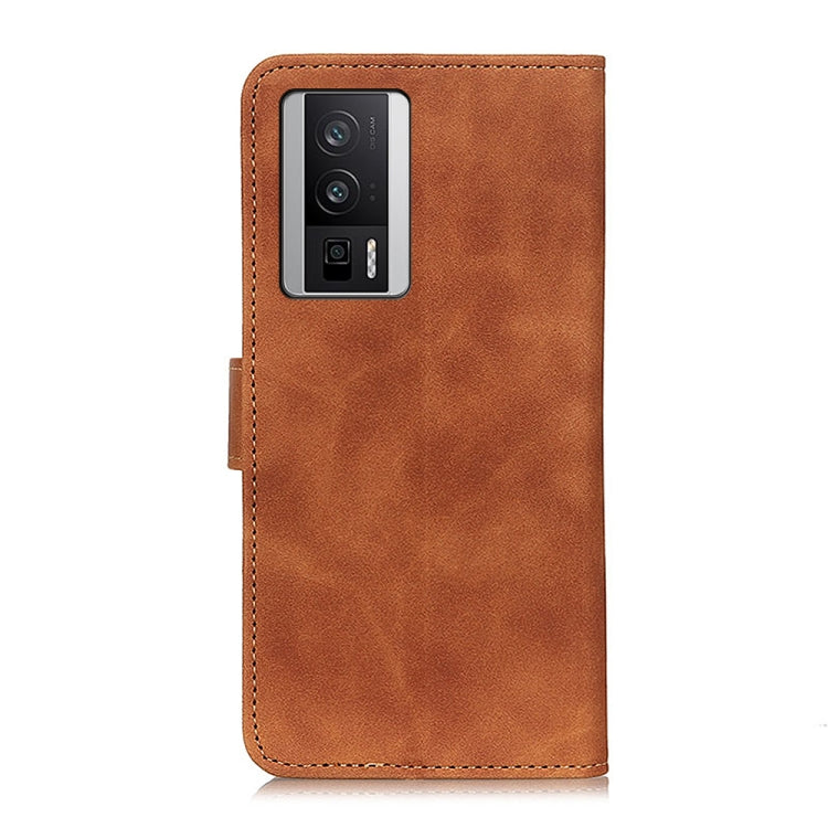 For Xiaomi Poco F5 Pro/Redmi K60/K60 Pro KHAZNEH Retro Texture Flip Leather Phone Case(Brown)