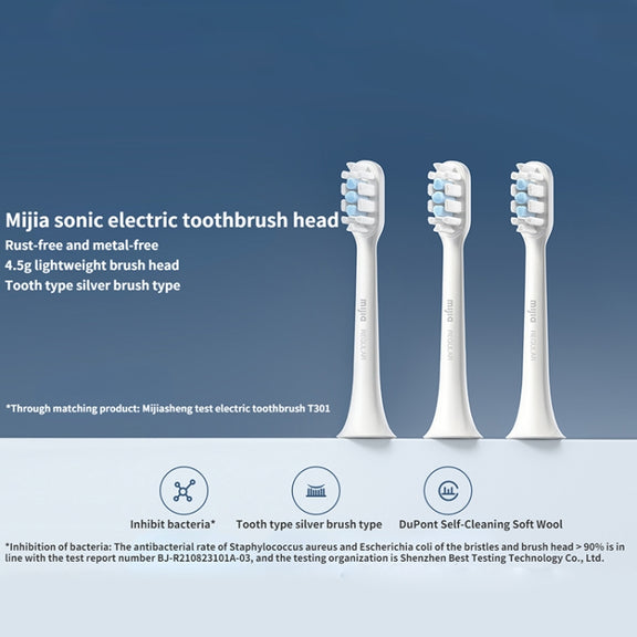 Original Xiaomi Mijia 3pcs Brush Head Standard Type for Sonic Electric Toothbrush T301 / T302(Black)