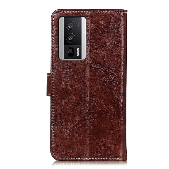 For Xiaomi Poco F5 Pro/Redmi K60/K60 Pro Retro Crazy Horse Texture Horizontal Flip Leather Phone Case(Brown)