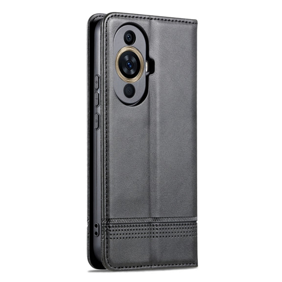 For Huawei Nova 11 Pro AZNS Magnetic Calf Texture Flip Leather Phone Case(Black)