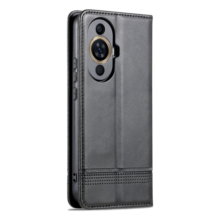 For Huawei Nova 11 Pro AZNS Magnetic Calf Texture Flip Leather Phone Case(Black)