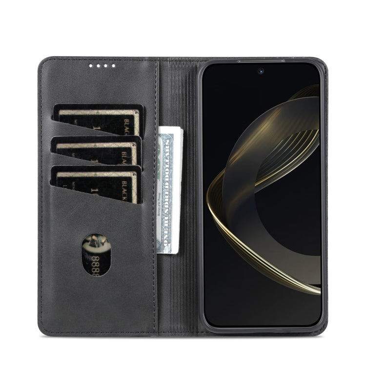For Huawei Nova 11 Pro AZNS Magnetic Calf Texture Flip Leather Phone Case(Black)