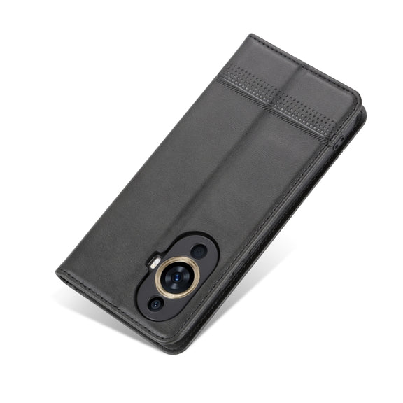 For Huawei Nova 11 Pro AZNS Magnetic Calf Texture Flip Leather Phone Case(Black)