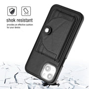 For iPhone 14 Plus Shockproof Leather Phone Case with Card Holder(Black)