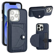 For iPhone 13 Pro Shockproof Leather Phone Case with Card Holder(Blue) - free shipping - PMC TechLife - Order now!