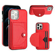 For iPhone 12 / 12 Pro Shockproof Leather Phone Case with Card Holder(Red) - free shipping - PMC TechLife - Order now!