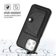 For iPhone 12 Pro Max Shockproof Leather Phone Case with Card Holder(Black)