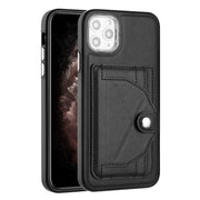 For iPhone 11 Pro Max Shockproof Leather Phone Case with Card Holder(Black)