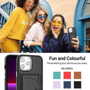 For iPhone 15 Pro Max Shockproof Leather Phone Case with Card Holder(Black)