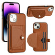 For iPhone 15 Plus Shockproof Leather Phone Case with Card Holder(Brown) - free shipping - PMC TechLife - Order now!