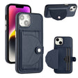 For iPhone 15 Shockproof Leather Phone Case with Card Holder(Blue) - free shipping - PMC TechLife - Order now!