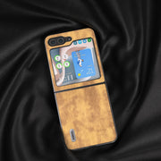 For Samsung Galaxy Z Flip5 ABEEL Retro Litchi Texture PU Phone Case(Brown)