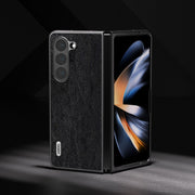 For Samsung Galaxy Z Fold5 ABEEL Retro Litchi Texture PU Phone Case(Black)