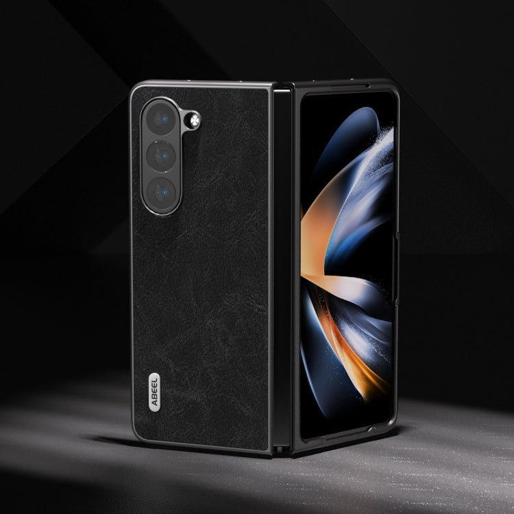 For Samsung Galaxy Z Fold5 ABEEL Dream Litchi Texture PU Phone Case(Black)