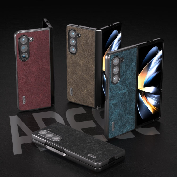 For Samsung Galaxy Z Fold5 ABEEL Dream Litchi Texture PU Phone Case(Black)