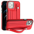 For iPhone 12 Pro Max Shockproof Leather Phone Case with Wrist Strap(Red) - free shipping - PMC TechLife - Order now!