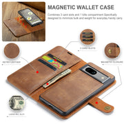 For Google Pixel 7A DG.MING Crazy Horse Texture Detachable Magnetic Leather Phone Case(Brown)