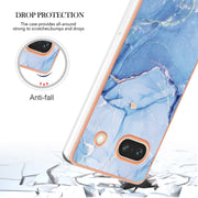 For Google Pixel 7a Electroplating Marble Dual-side IMD Phone Case(Blue 018)