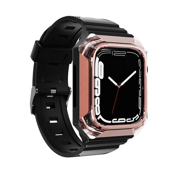 Armor Case Integrated TPU Watch Band For Apple Watch 2 42mm(Rose Gold)