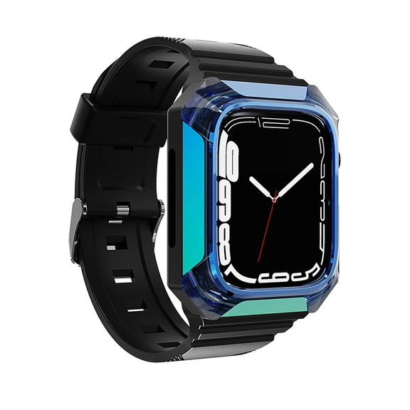 Armor Case Integrated TPU Watch Band For Apple Watch 38mm(Blue)