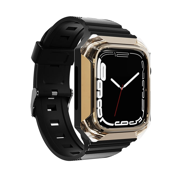 Armor Case Integrated TPU Watch Band For Apple Watch 38mm(Gold)