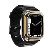 Armor Case Integrated TPU Watch Band For Apple Watch 38mm(Gold)