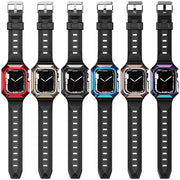 Armor Case Integrated TPU Watch Band For Apple Watch 38mm(Gold)