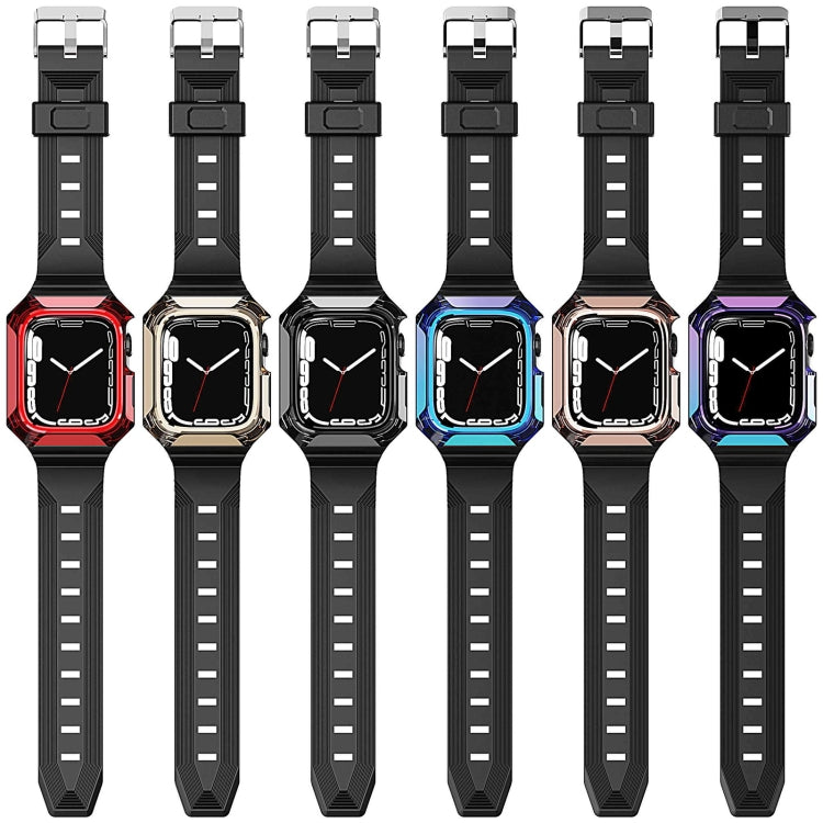 Armor Case Integrated TPU Watch Band For Apple Watch 4 44mm(Red)
