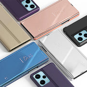 For Xiaomi Poco F5 Plated Mirror Kickstand Flip Leather Phone Case(Purple)