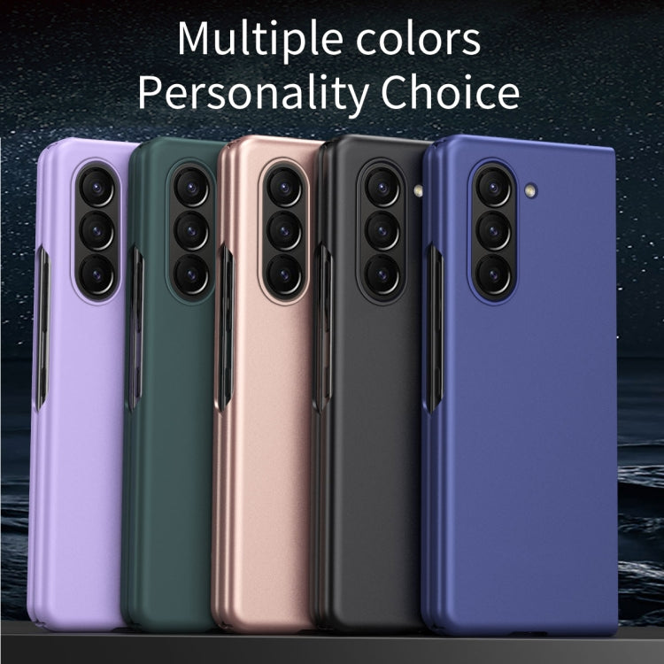 For Samsung Galaxy Z Fold5 Skin Feel Shockproof PC Fold Protective Phone Case(Blue)