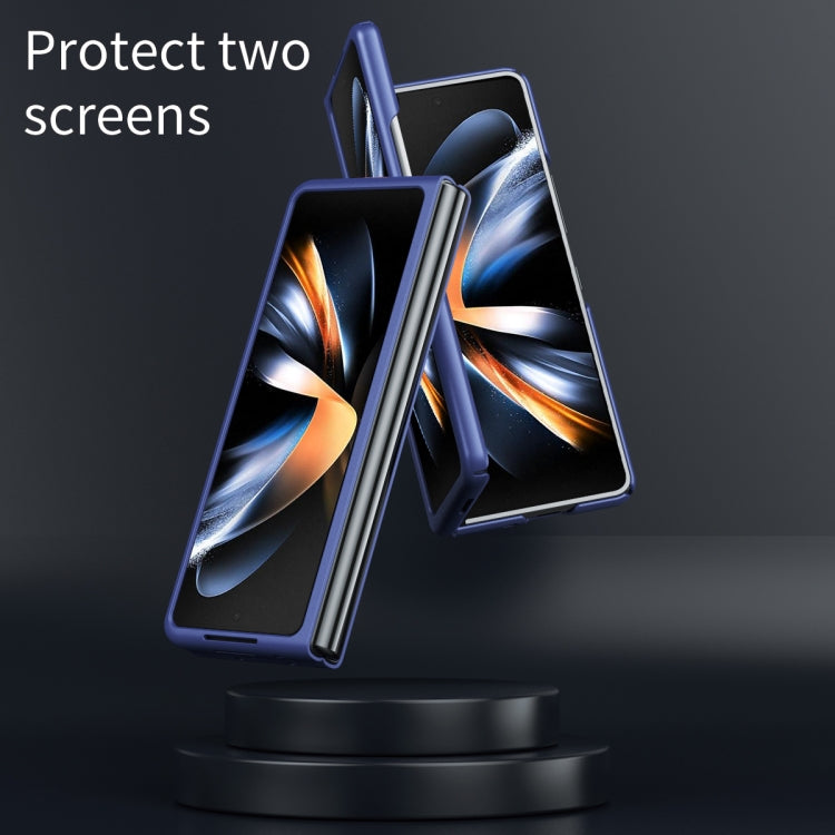 For Samsung Galaxy Z Fold5 Skin Feel Shockproof PC Fold Protective Phone Case(Blue)