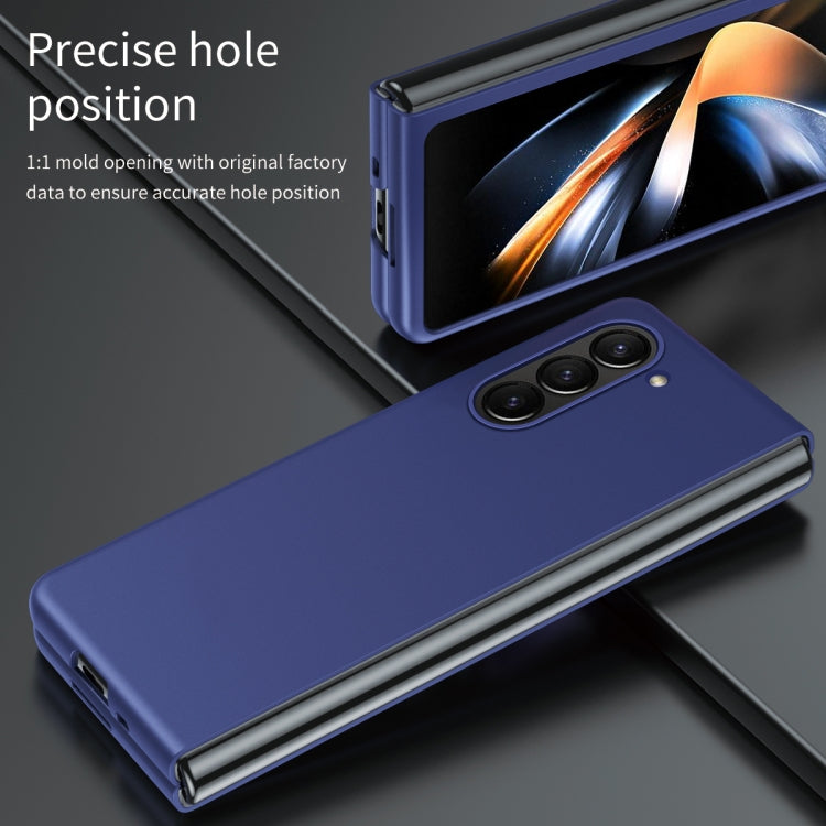 For Samsung Galaxy Z Fold5 Skin Feel Shockproof PC Fold Protective Phone Case(Blue)