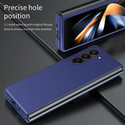 For Samsung Galaxy Z Fold5 Skin Feel Shockproof PC Fold Protective Phone Case(Blue)