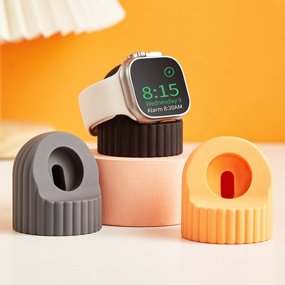 For Apple Watch Wave Pattern Silicone Watch Charging Stand(Red)